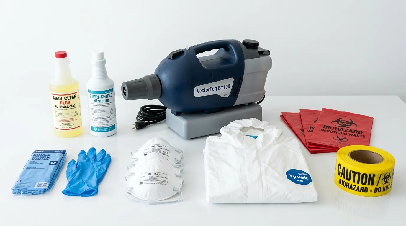 Professional biohazard remediation crew working in Peachtree Corners