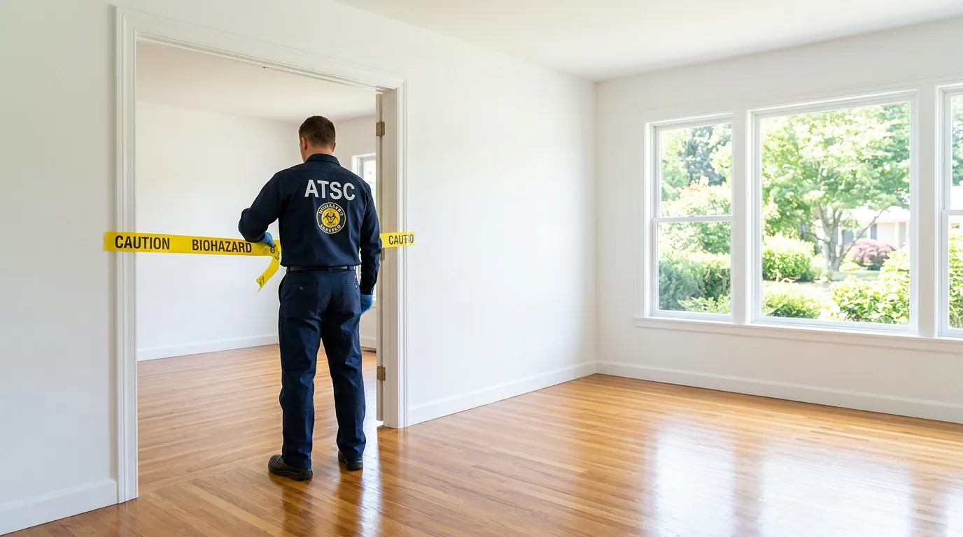 Certified biohazard cleanup crew performing Trauma Scene Cleanup in Peachtree Corners